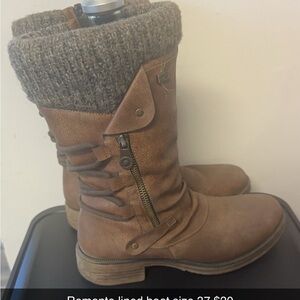 Remonte tan lined boot